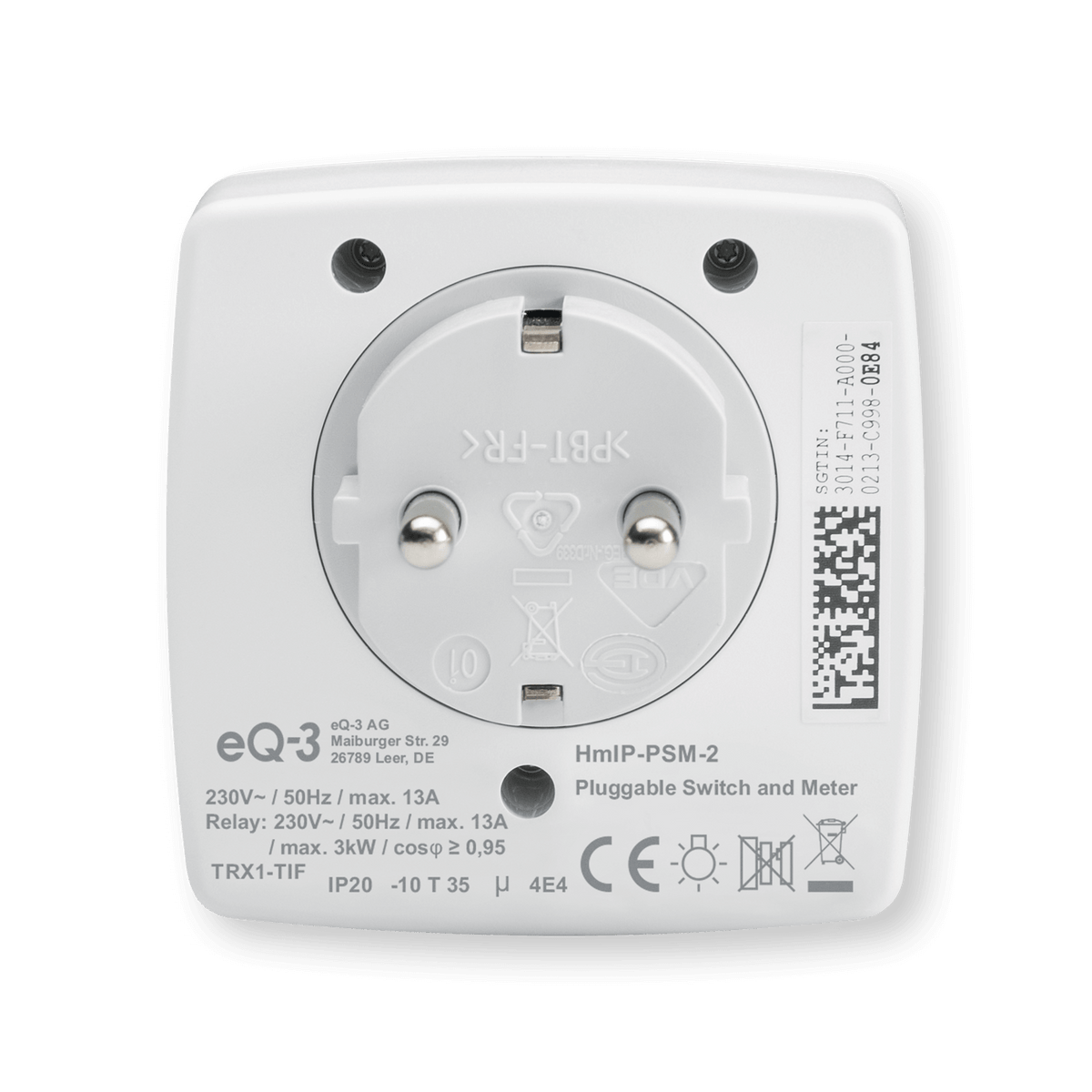 Homematic IP Schalt-Mess-Steckdose HmIP-PSM-2 - offizielles Produktfoto
