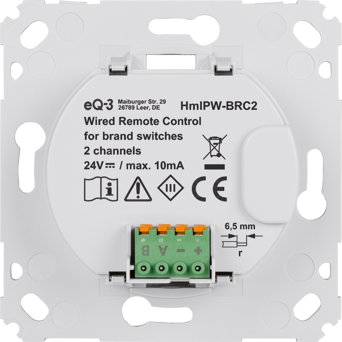 Homematic IP Wired Wandtaster für Markenschalter– 2-fach HmIPW-BRC2