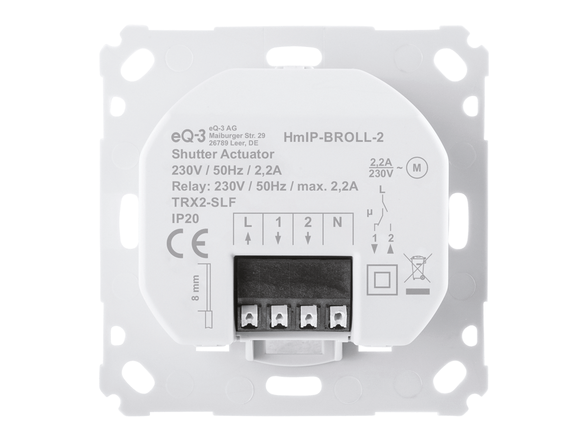 Homematic IP Rollladenaktor für Markenschalter, 6er Pack HmIP-BROLL-2 (VPE 6) - offizielles Produktfoto