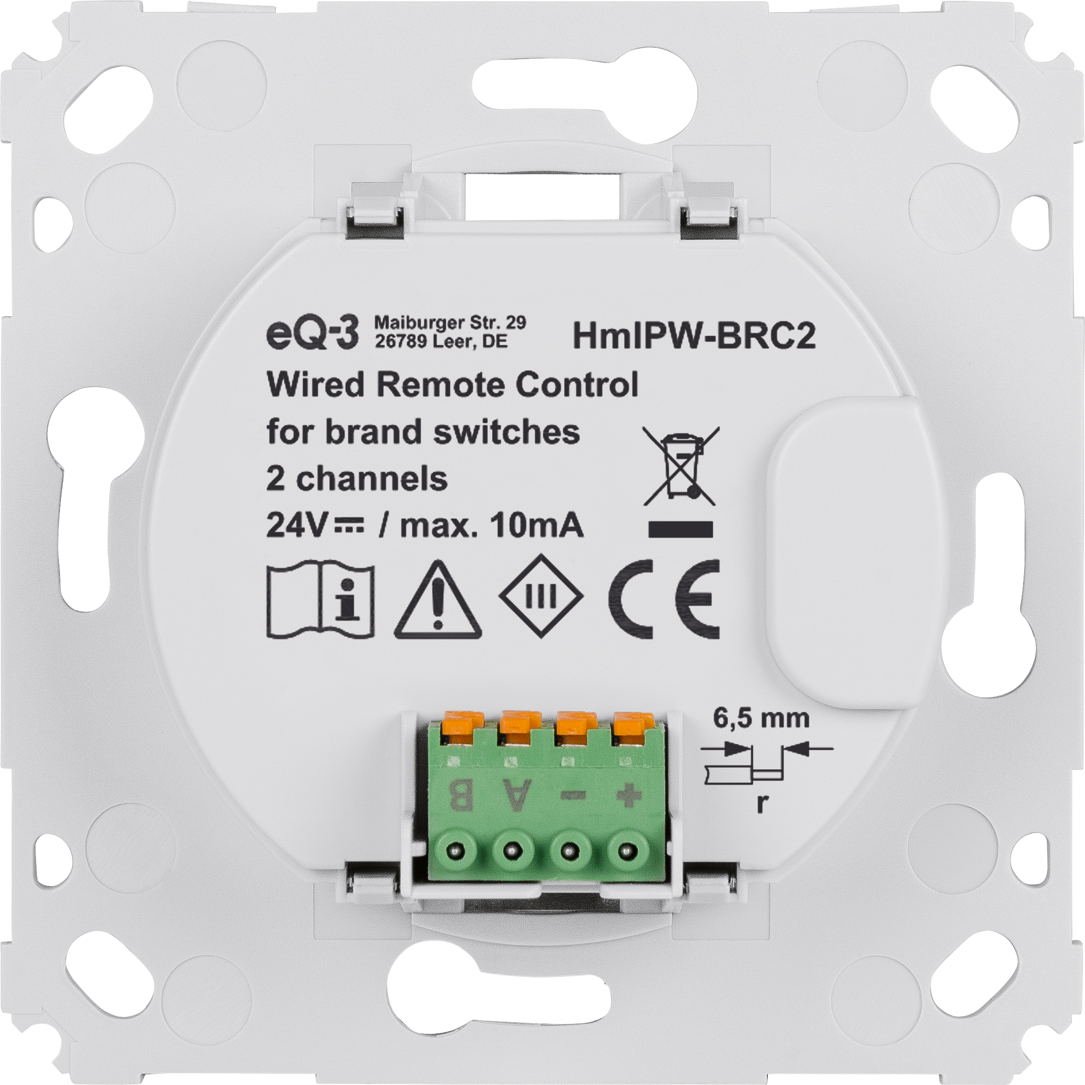 Homematic IP Wired Wandtaster für Markenschalter– 2-fach HmIPW-BRC2